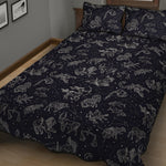 Zodiac Constellation Pattern Print Quilt Bed Set