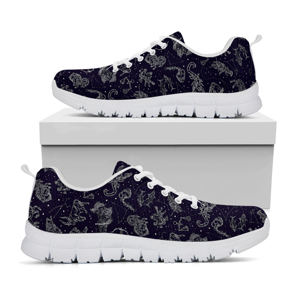 Zodiac Constellation Pattern Print White Sneakers