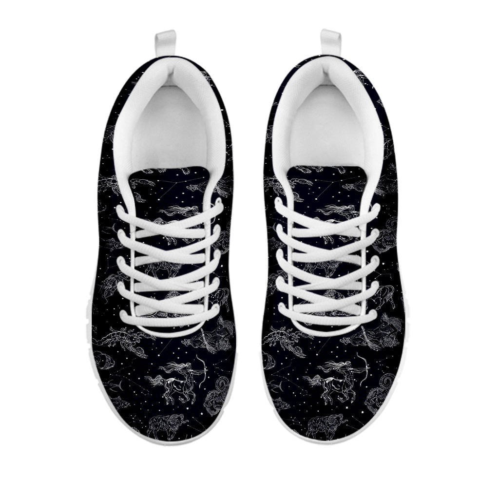 Zodiac Constellation Pattern Print White Sneakers