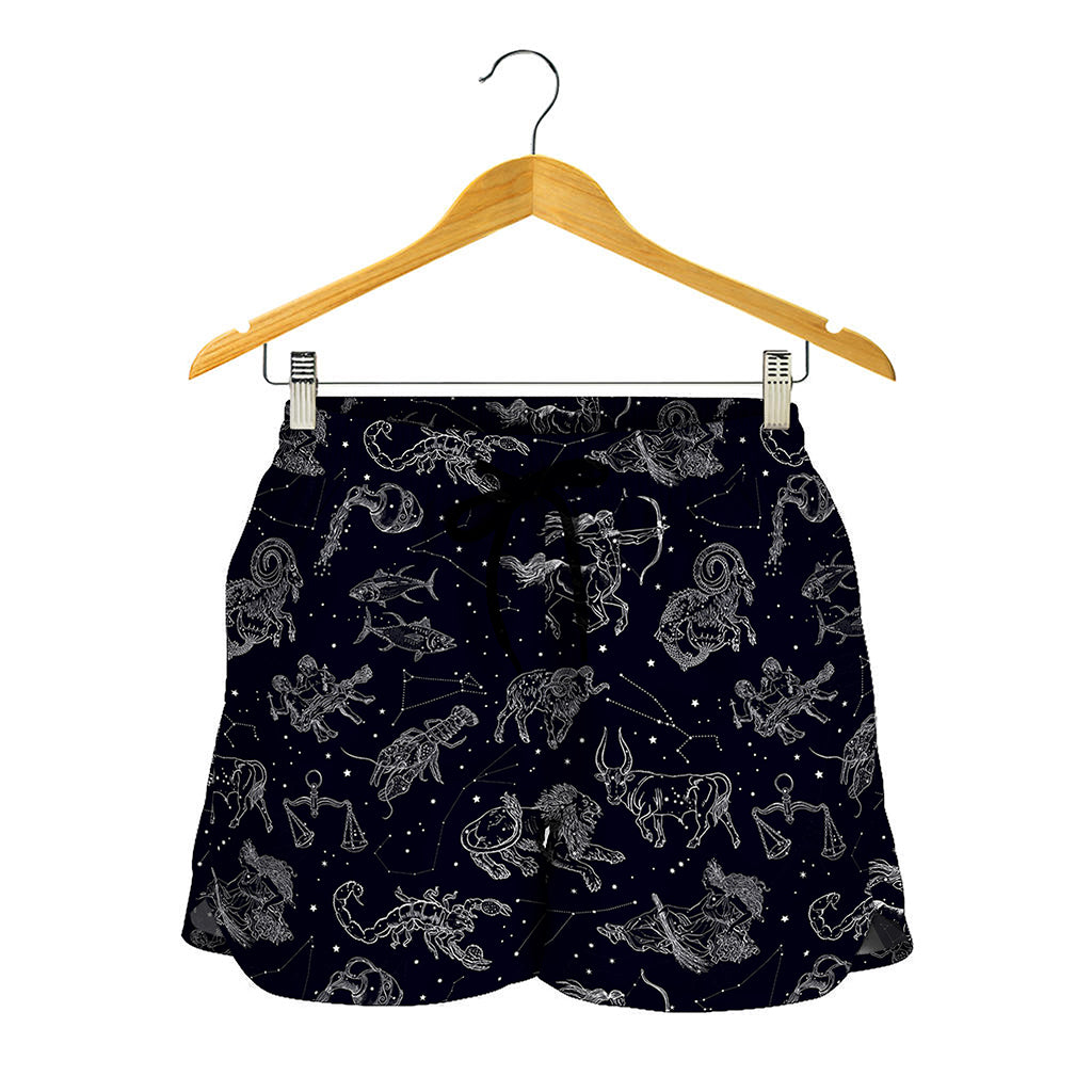 Zodiac Constellation Pattern Print Women's Shorts