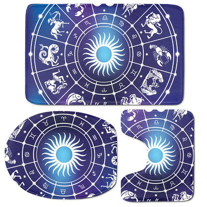 Zodiac Horoscopes Print 3 Piece Bath Mat Set