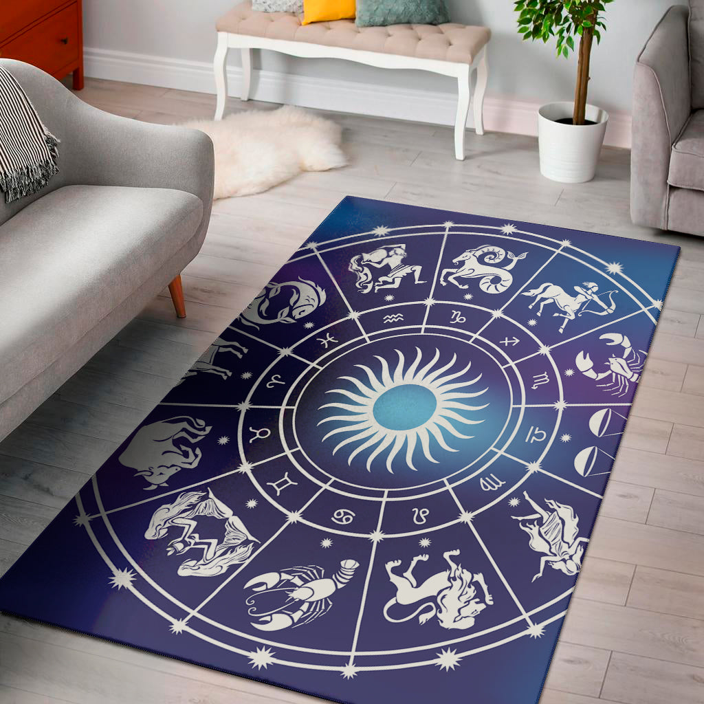 Zodiac Horoscopes Print Area Rug