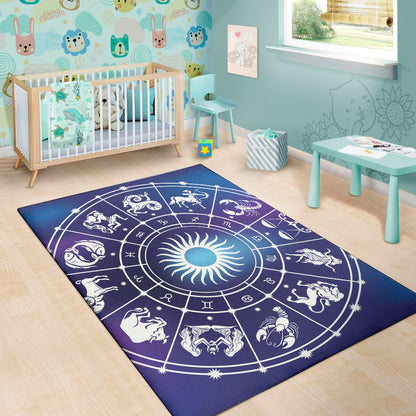 Zodiac Horoscopes Print Area Rug