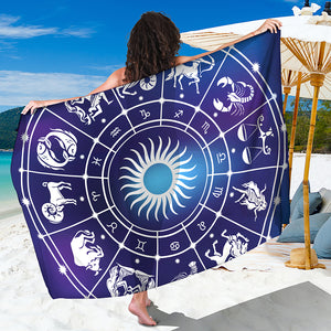 Zodiac Horoscopes Print Beach Sarong Wrap