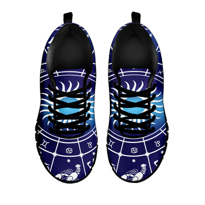 Zodiac Horoscopes Print Black Sneakers