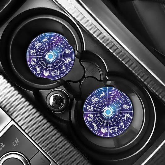 Zodiac Horoscopes Print Car Coasters