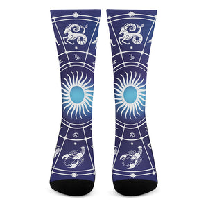 Zodiac Horoscopes Print Crew Socks