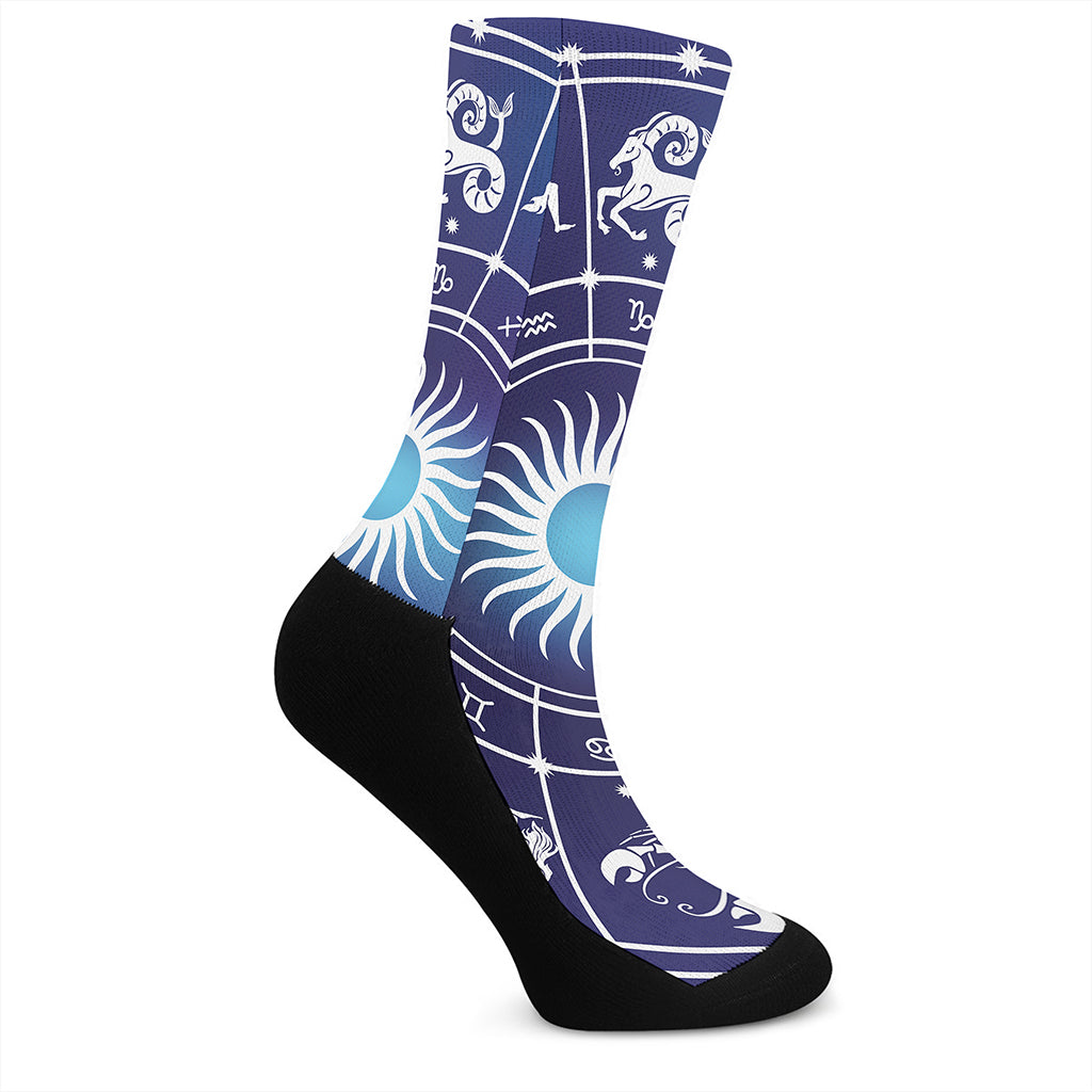Zodiac Horoscopes Print Crew Socks