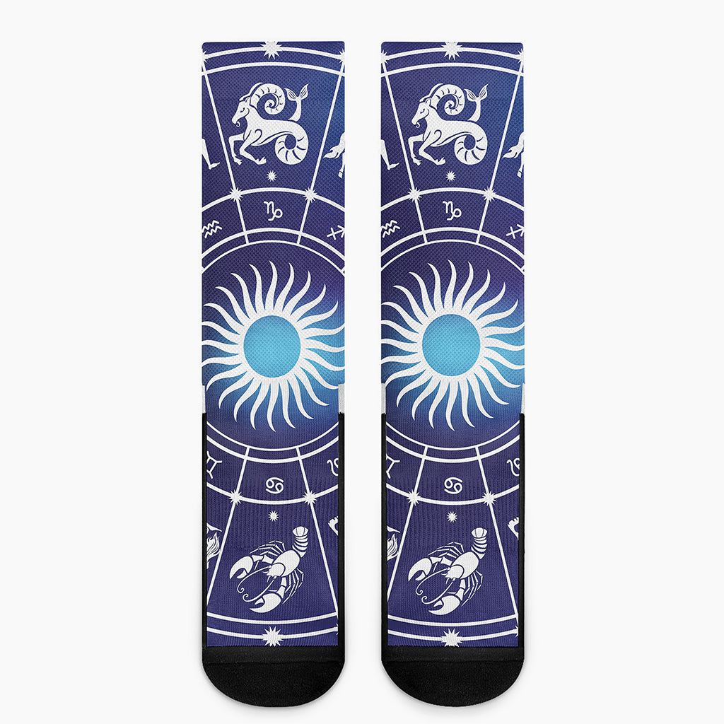 Zodiac Horoscopes Print Crew Socks
