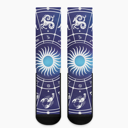 Zodiac Horoscopes Print Crew Socks