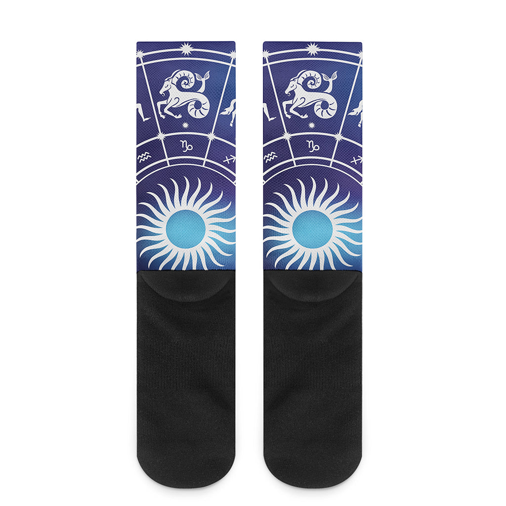 Zodiac Horoscopes Print Crew Socks