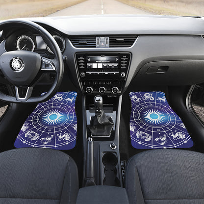 Zodiac Horoscopes Print Front and Back Car Floor Mats