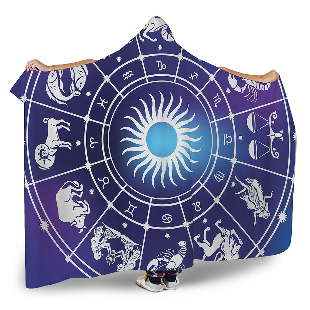 Zodiac Horoscopes Print Hooded Blanket
