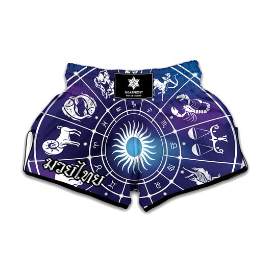 Zodiac Horoscopes Print Muay Thai Boxing Shorts