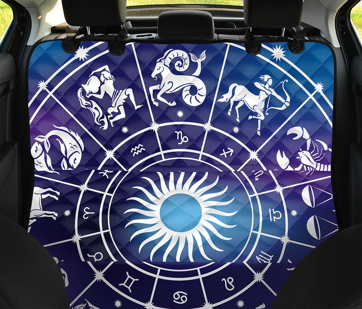 Zodiac Horoscopes Print Pet Car Back Seat Cover
