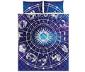 Zodiac Horoscopes Print Quilt Bed Set