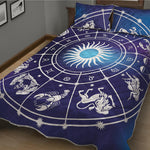Zodiac Horoscopes Print Quilt Bed Set