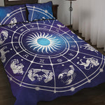Zodiac Horoscopes Print Quilt Bed Set