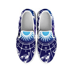 Zodiac Horoscopes Print White Slip On Shoes