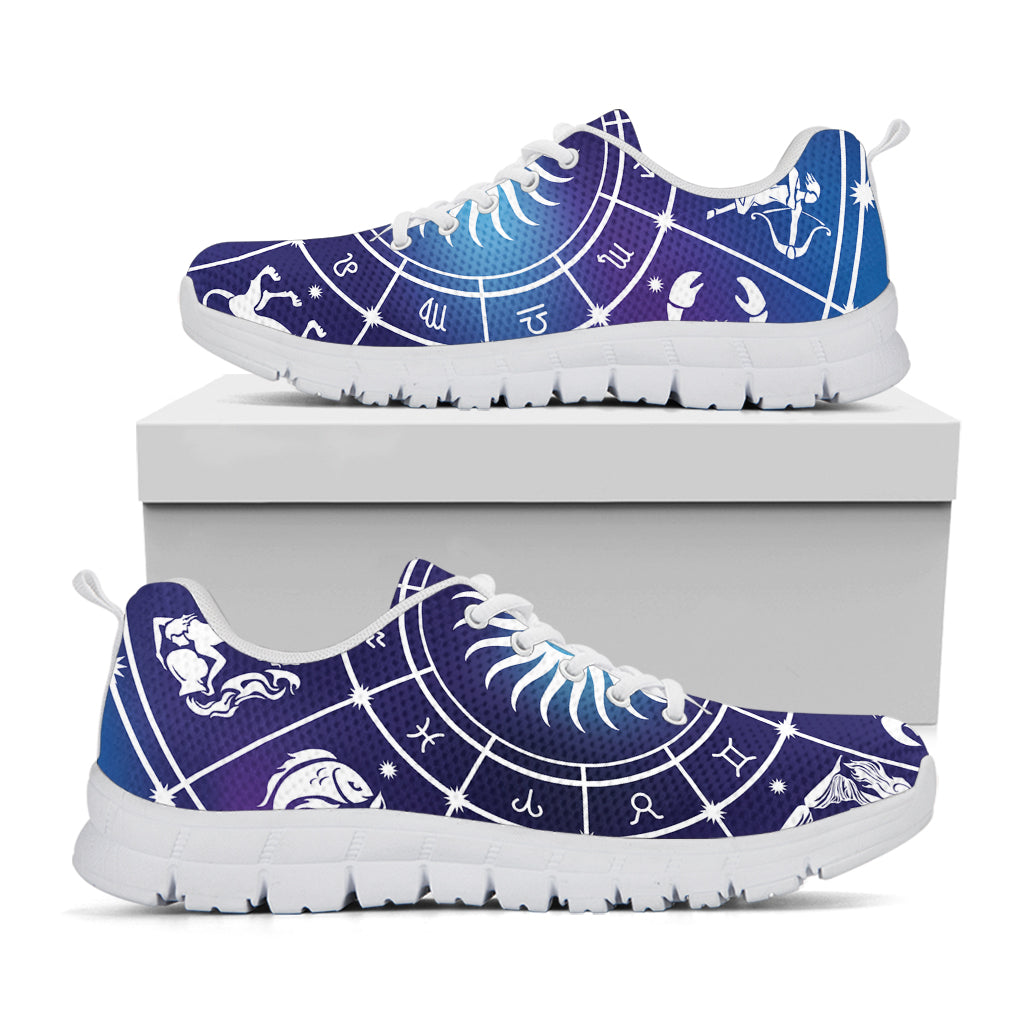 Zodiac Horoscopes Print White Sneakers