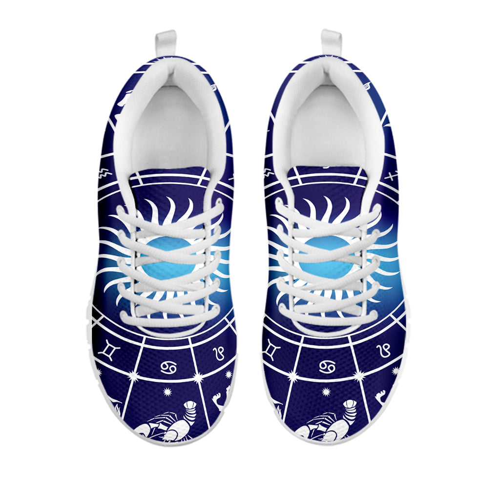 Zodiac Horoscopes Print White Sneakers