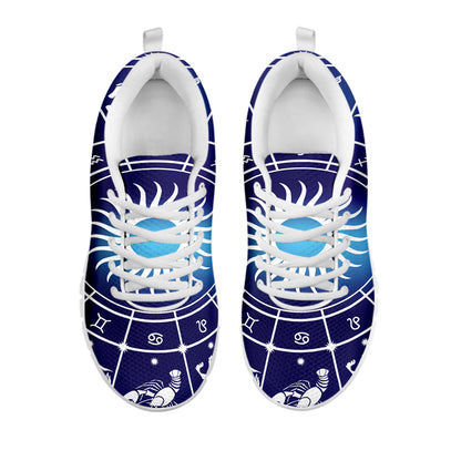 Zodiac Horoscopes Print White Sneakers