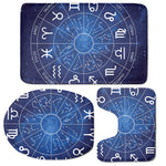 Zodiac Signs Wheel Print 3 Piece Bath Mat Set