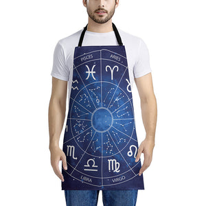 Zodiac Signs Wheel Print Apron