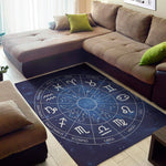 Zodiac Signs Wheel Print Area Rug