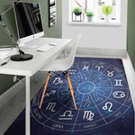 Zodiac Signs Wheel Print Area Rug