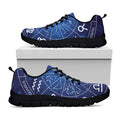 Zodiac Signs Wheel Print Black Running Shoes
