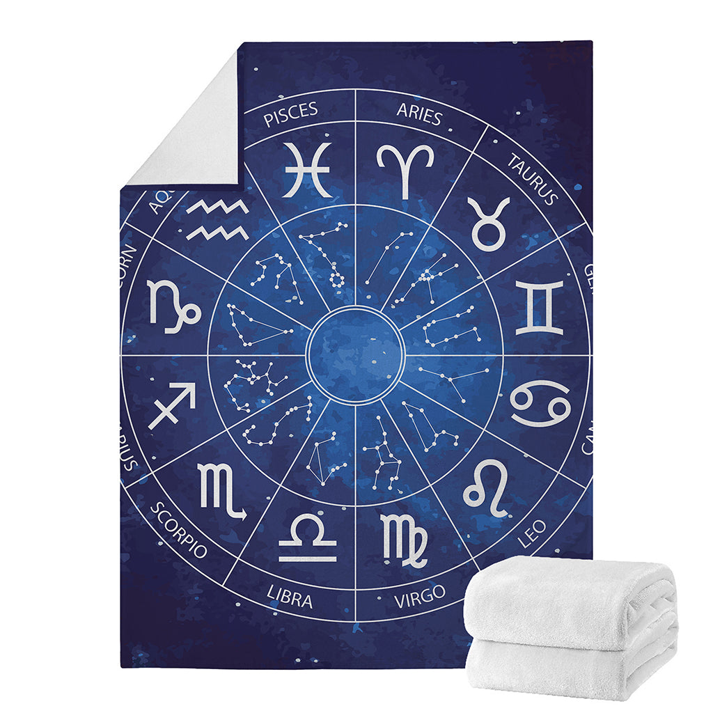 Zodiac Signs Wheel Print Blanket