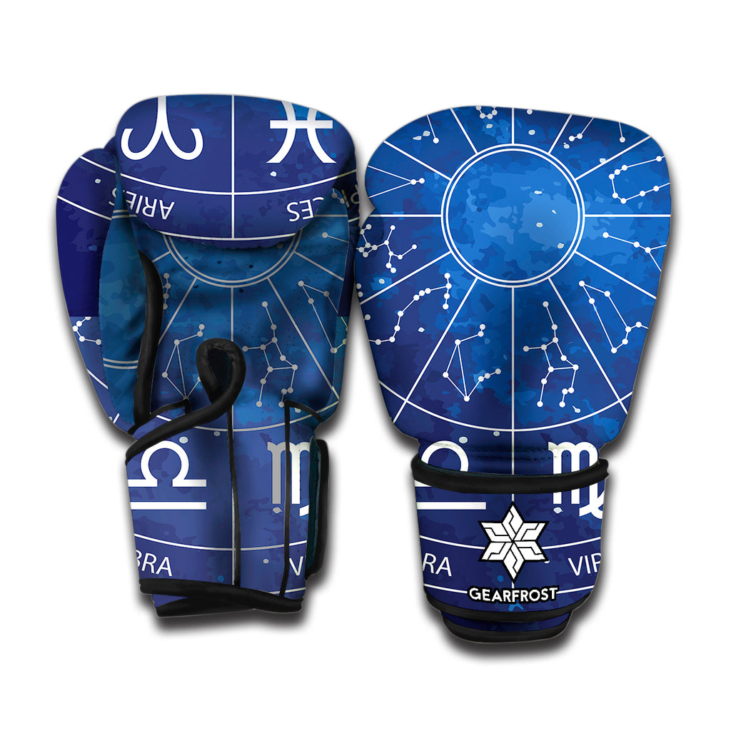 Zodiac Signs Wheel Print Boxing Gloves