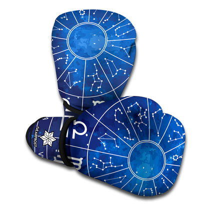 Zodiac Signs Wheel Print Boxing Gloves