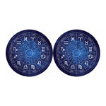 Zodiac Signs Wheel Print Car Coasters