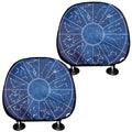 Zodiac Signs Wheel Print Car Headrest Covers