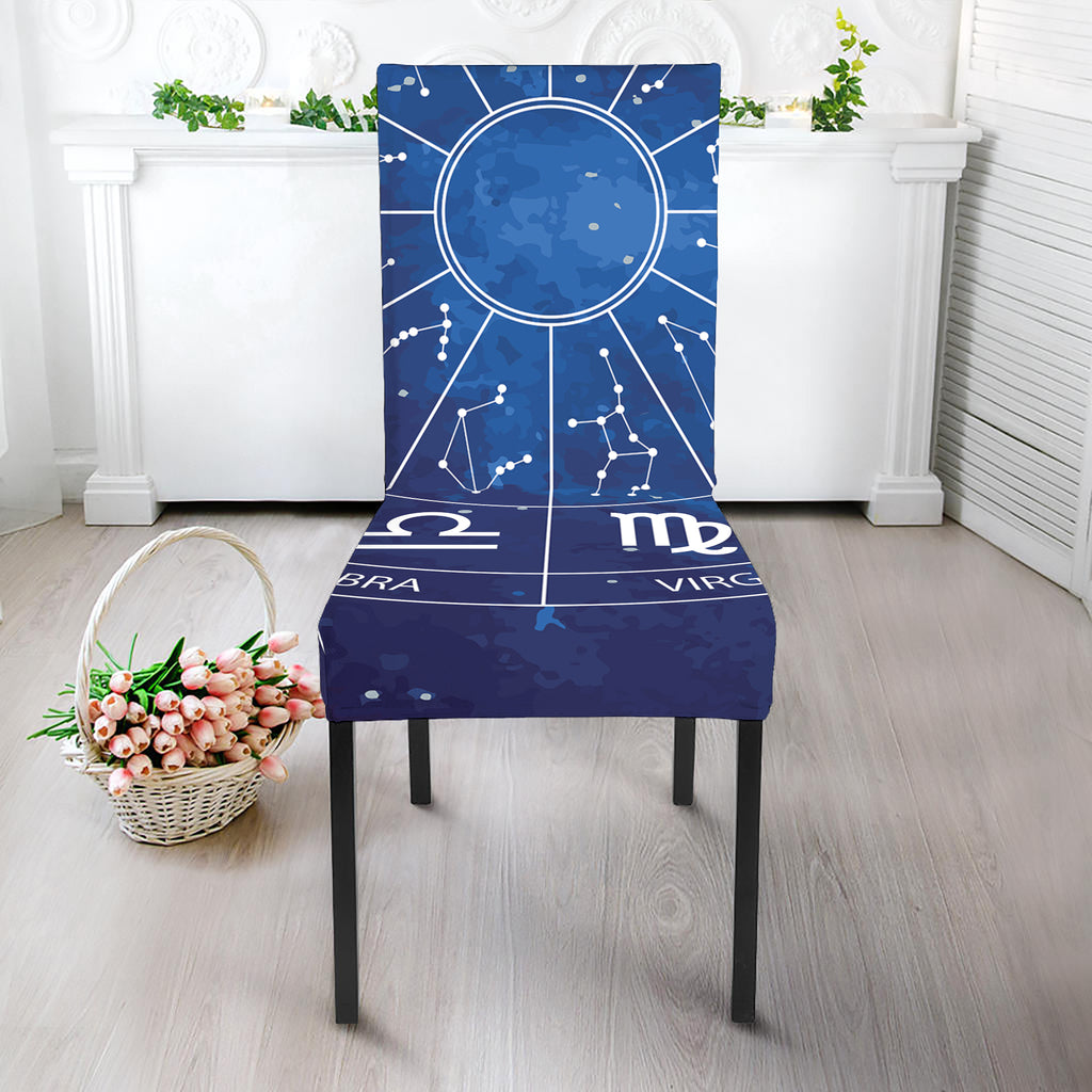 Zodiac Signs Wheel Print Dining Chair Slipcover