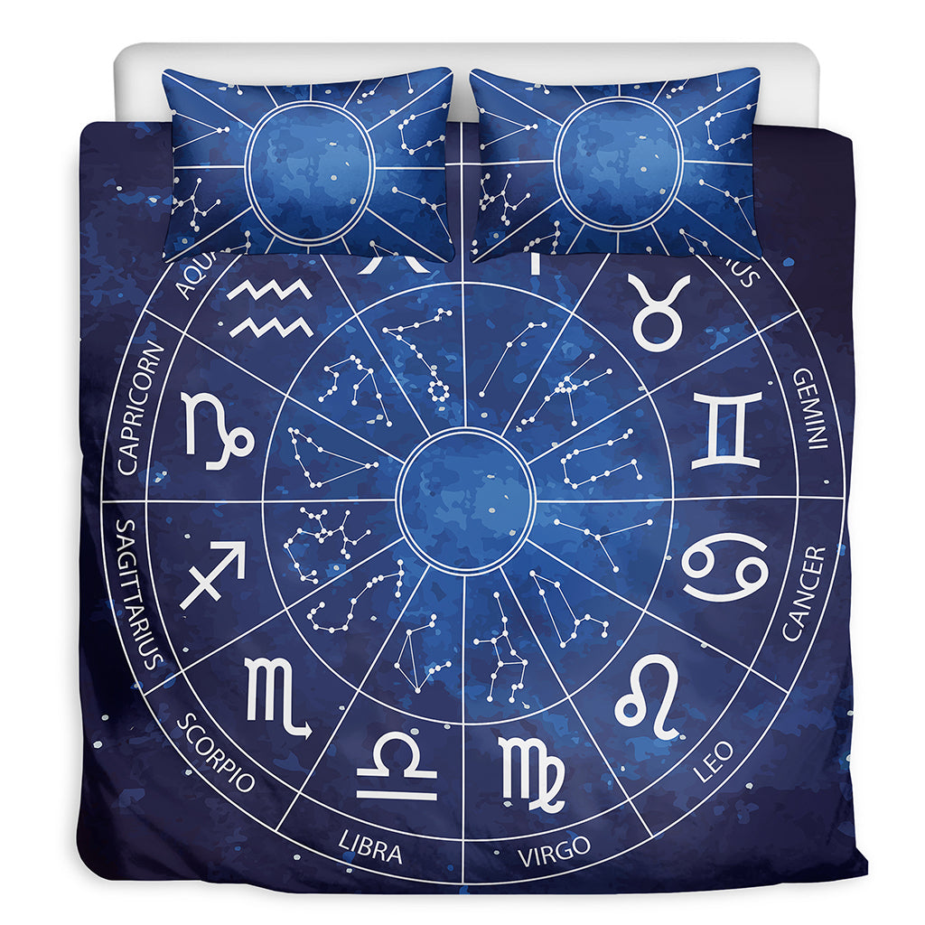 Zodiac Signs Wheel Print Duvet Cover Bedding Set