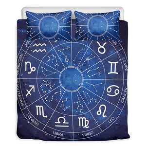 Zodiac Signs Wheel Print Duvet Cover Bedding Set
