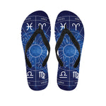 Zodiac Signs Wheel Print Flip Flops