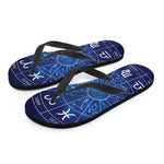 Zodiac Signs Wheel Print Flip Flops
