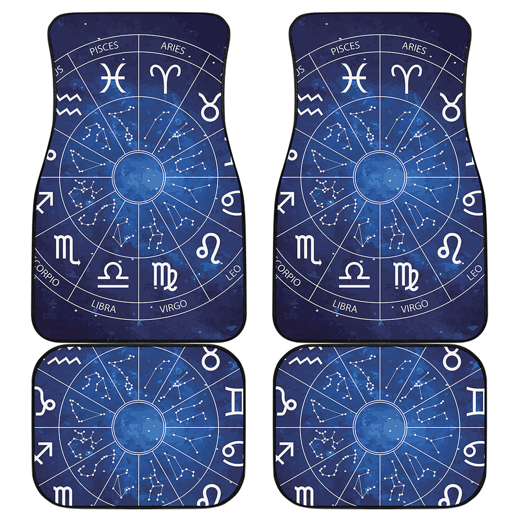 Zodiac Signs Wheel Print Front and Back Car Floor Mats