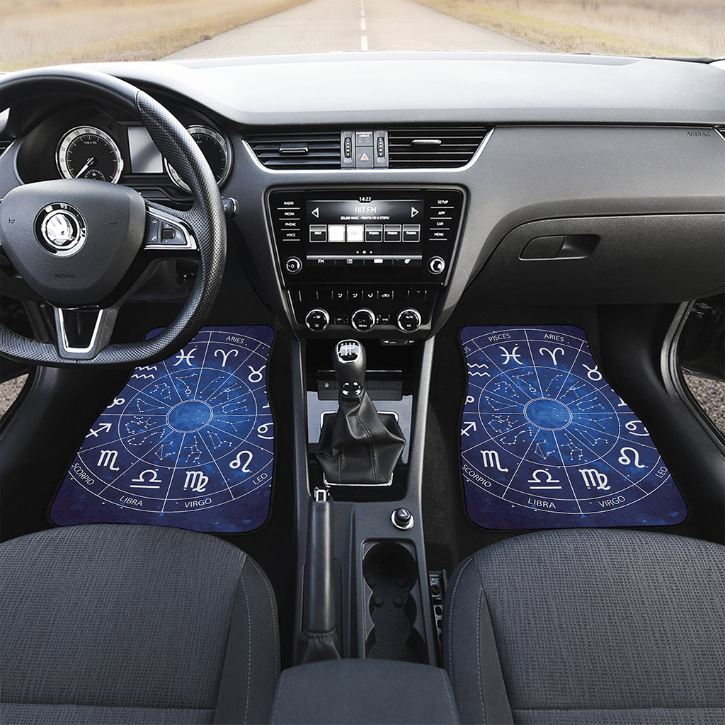 Zodiac Signs Wheel Print Front and Back Car Floor Mats
