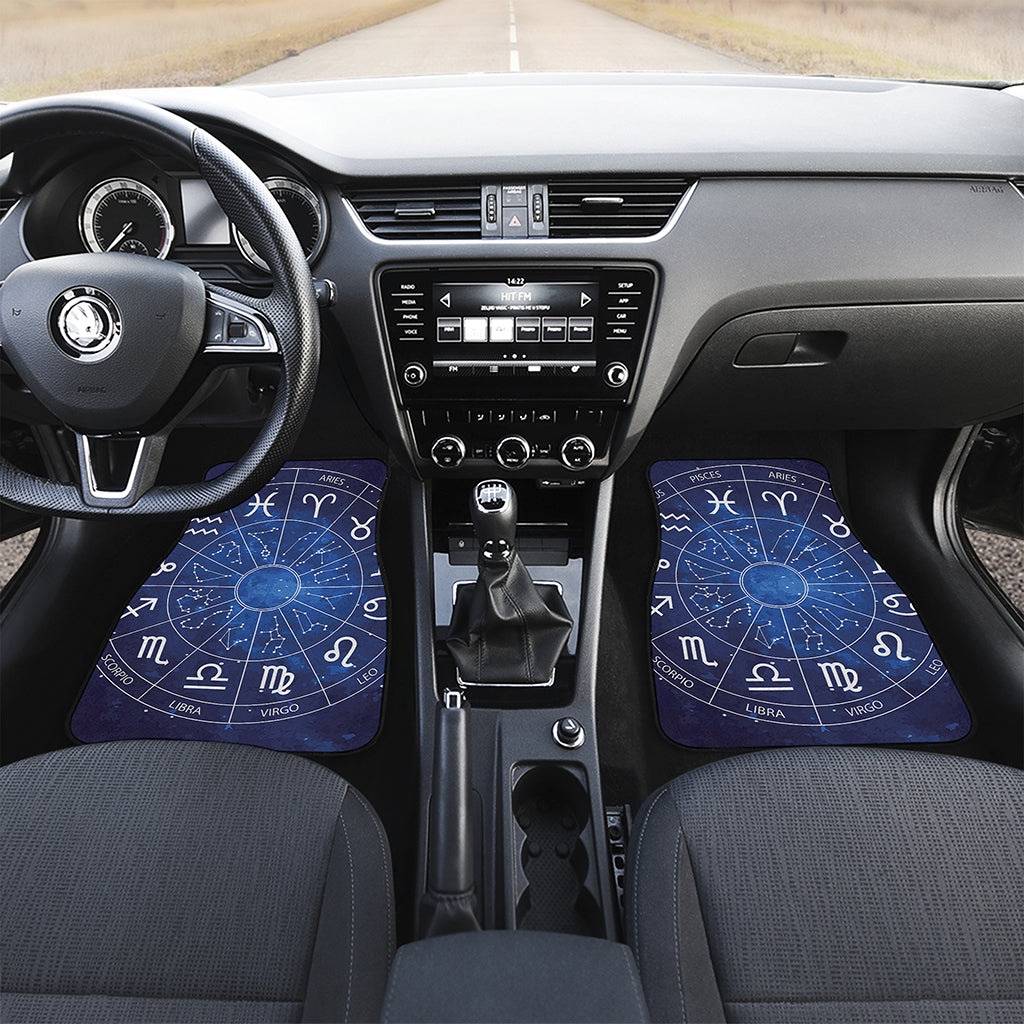 Zodiac Signs Wheel Print Front Car Floor Mats