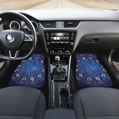 Zodiac Signs Wheel Print Front Car Floor Mats