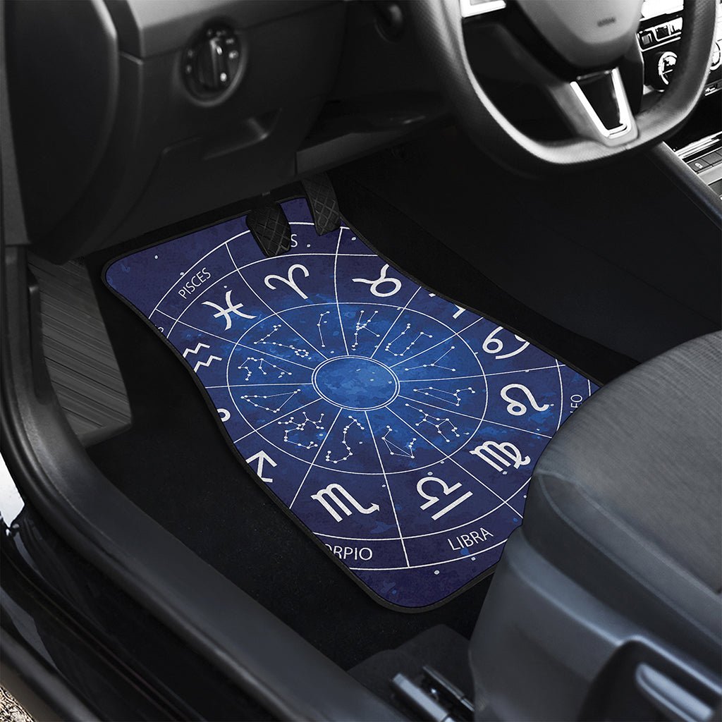 Zodiac Signs Wheel Print Front Car Floor Mats