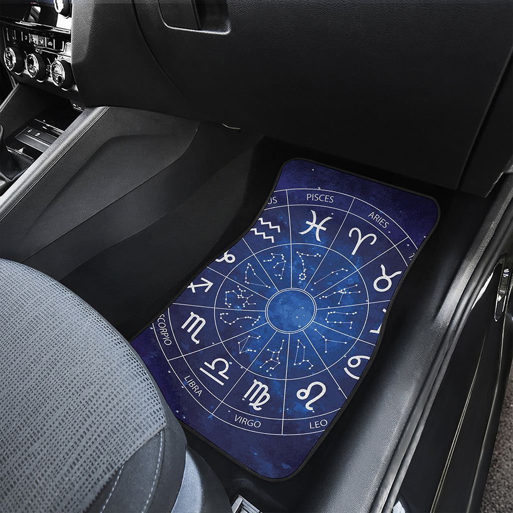 Zodiac Signs Wheel Print Front Car Floor Mats