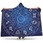 Zodiac Signs Wheel Print Hooded Blanket