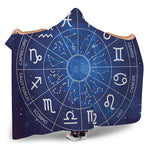 Zodiac Signs Wheel Print Hooded Blanket