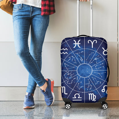 Zodiac Signs Wheel Print Luggage Cover